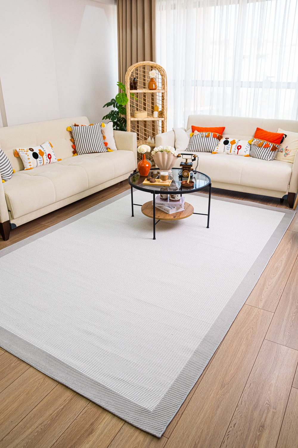 Sisal Modern SSL 01 Cream Grey Jüt Kilim