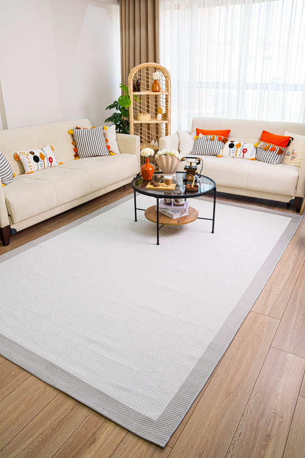 Sisal Modern SSL 01 Cream Grey Jüt Kilim
