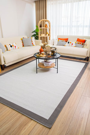 Sisal Modern SSL 05 Cream Anthracite Jüt Kilim