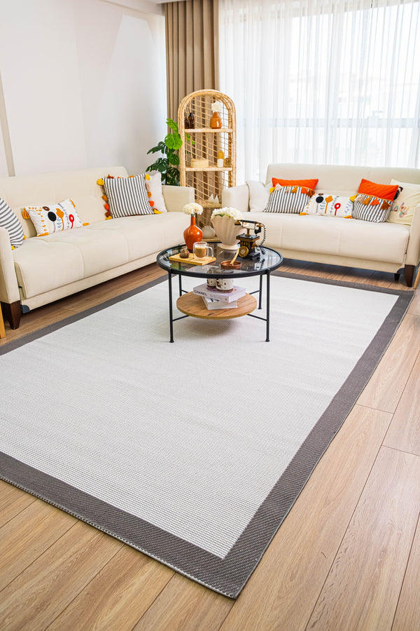 Sisal Modern SSL 05 Cream Anthracite Jüt Kilim