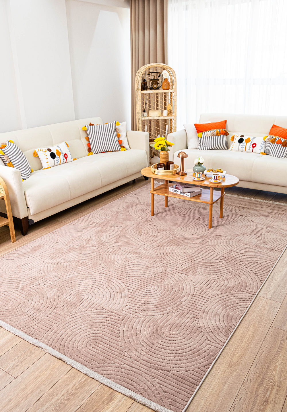 Valeria VL 03 Beige Bohem Desenli Salon Halısı