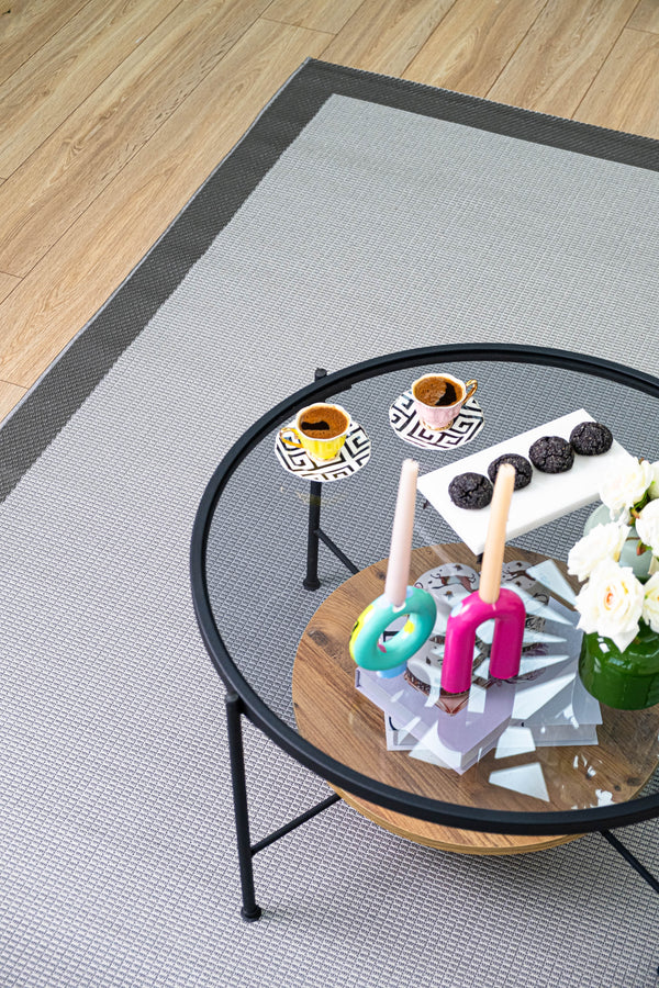 Sisal Modern SSL 04 Anthracite Grey Jüt Kilim