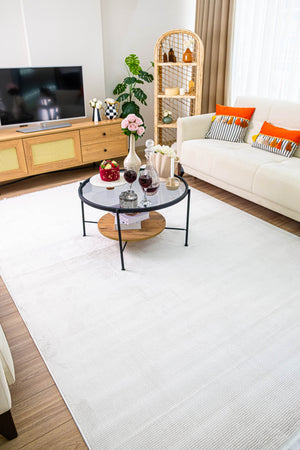 Pera PE 01 Cream Modern Desenli Yumuşak Salon Halısı
