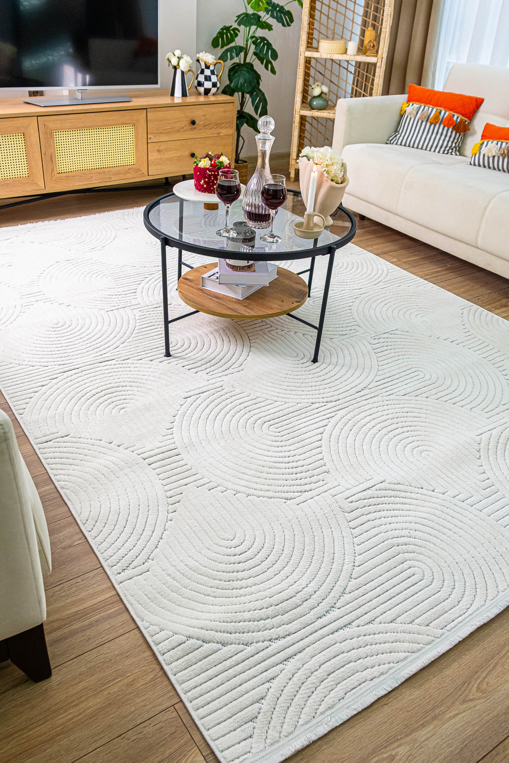 Valeria VL 01 Cream Bohem Desenli Salon Halısı